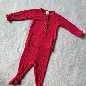 Red Button-Up Baby Jumpsuit